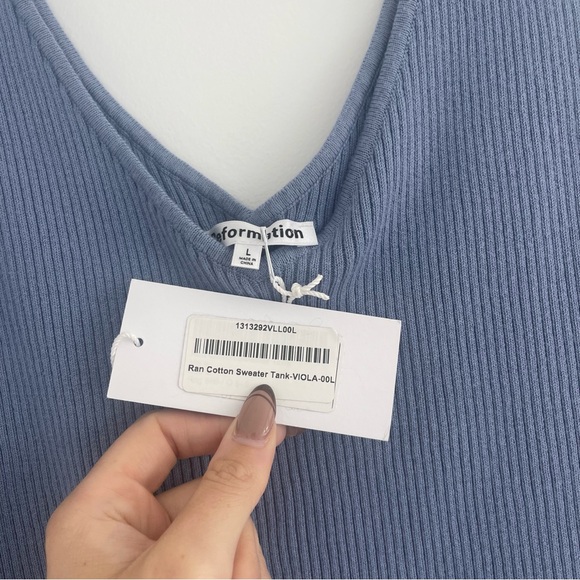 Reformation Ran Cotton Sweater Tank Viola - Picture 4 of 6